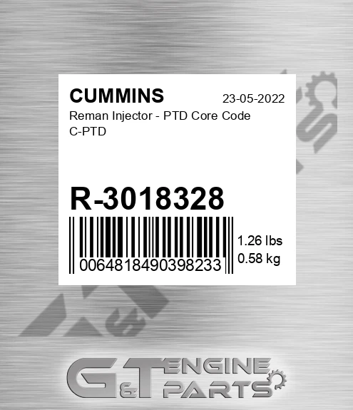 R-3018328 Reman Injector - PTD Core Code C-PTD