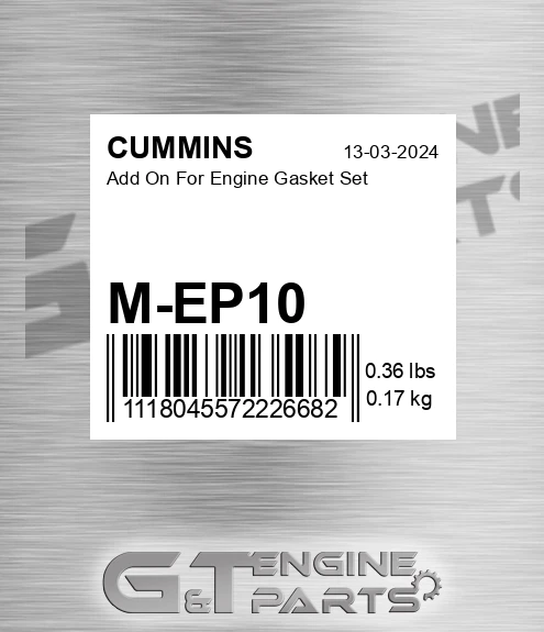 M-EP10 Add On For Engine Gasket Set