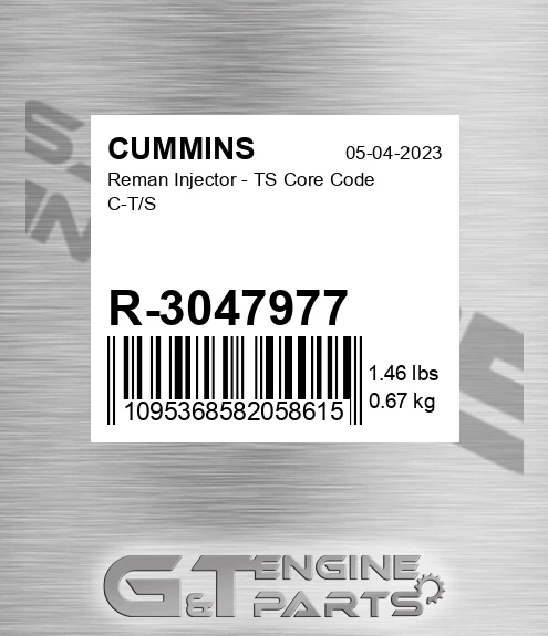 R-3047977 Reman Injector - TS Core Code C-T/S