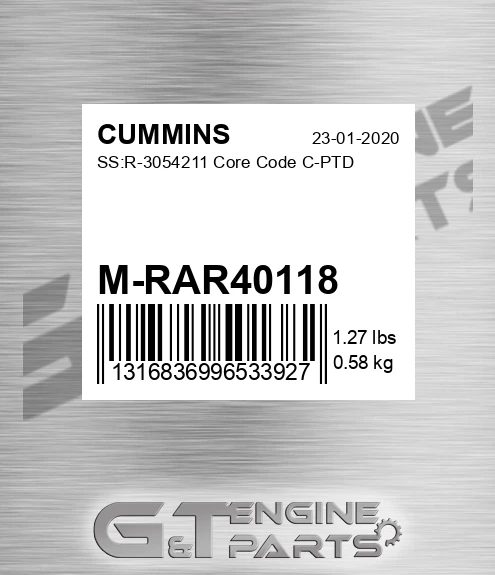M-RAR40118 SS:R-3054211 Core Code C-PTD