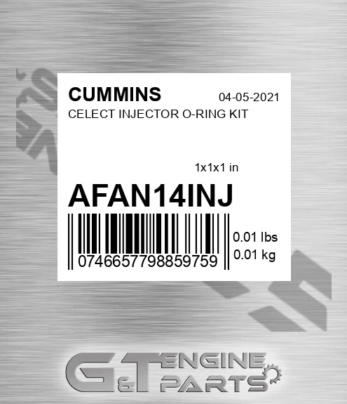 afan14inj CELECT INJECTOR O-RING KIT