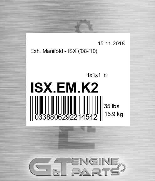 ISX.EM.K2 Exh. Manifold - ISX '08-'10