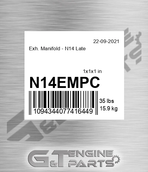 N14EMPC Exh. Manifold - N14 Late