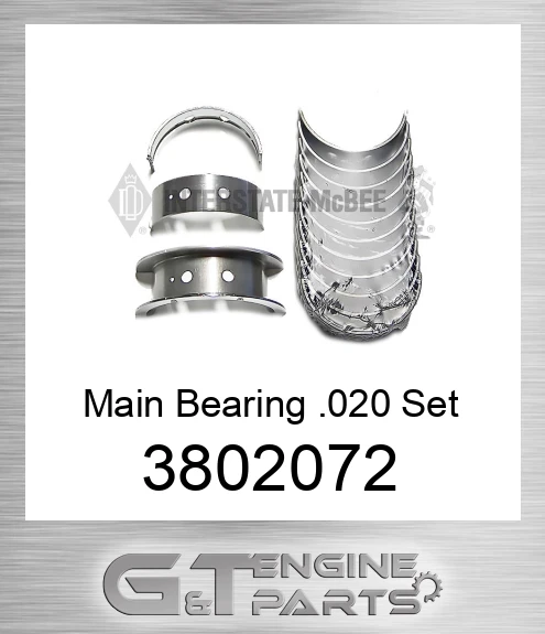 3802072 Main Bearing .020 Set