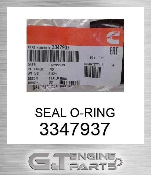 3347937 SEAL O-RING made to fit CUMMINS | LTD. WARRANTY