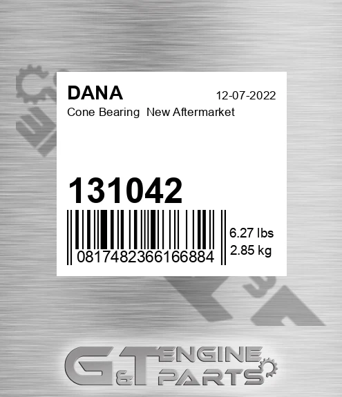 131042 Cone Bearing New Aftermarket