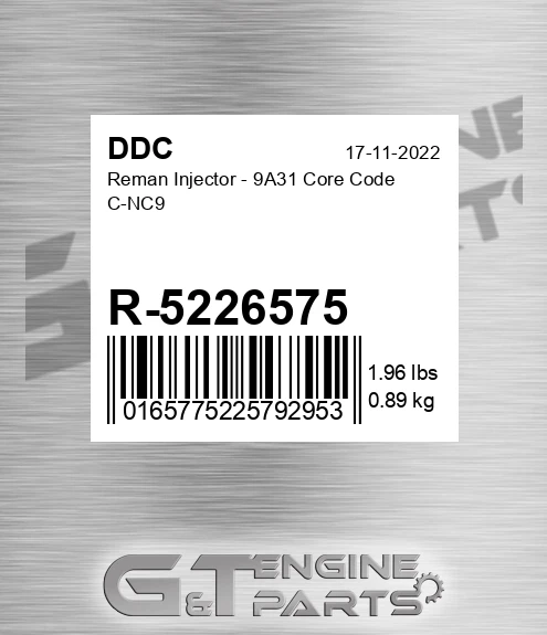 R-5226575 Reman Injector - 9A31 Core Code C-NC9