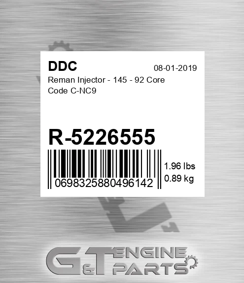 R-5226555 Reman Injector - 145 - 92 Core Code C-NC9