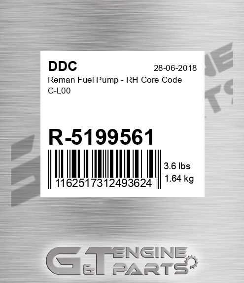 R-5199561 Reman Fuel Pump - RH Core Code C-L00