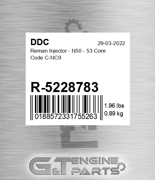 R-5228783 Reman Injector - N50 - 53 Core Code C-NC9