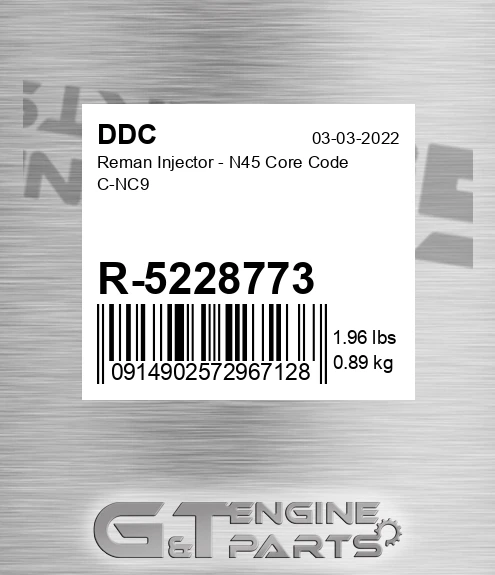 R-5228773 Reman Injector - N45 Core Code C-NC9