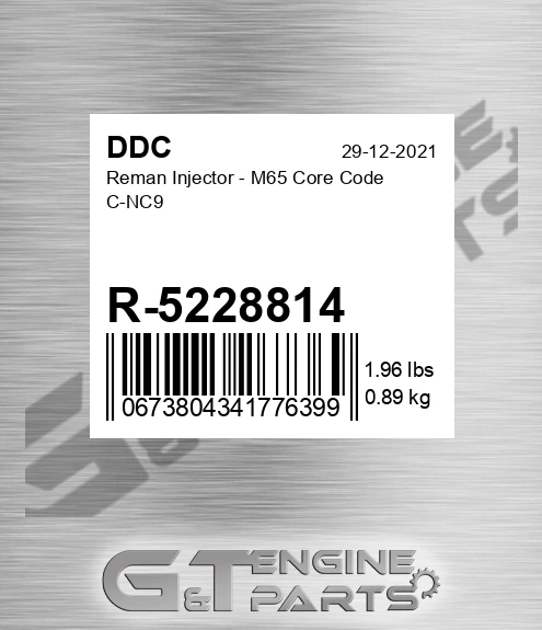 R-5228814 Reman Injector - M65 Core Code C-NC9