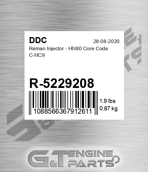 R-5229208 Reman Injector - HN80 Core Code C-NC9