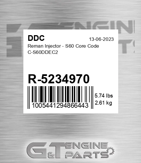 R-5234970 Reman Injector - S60 Core Code C-S60DDEC2