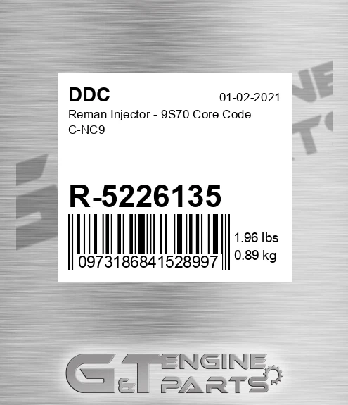 R-5226135 Reman Injector - 9S70 Core Code C-NC9