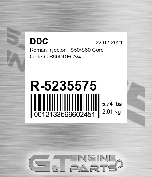 R-5235575 Reman Injector - S50/S60 Core Code C-S60DDEC3/4