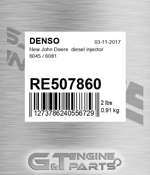 RE507860 New John Deere diesel injector 6045 / 6081