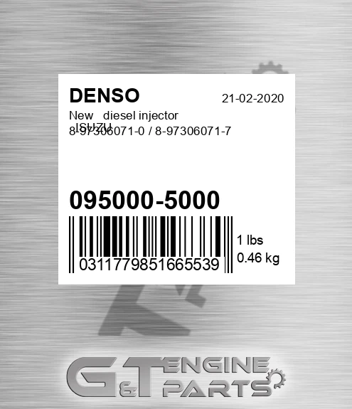 095000-5000 New diesel injector ISUZU 8-97306071-0 / 8-97306071-7