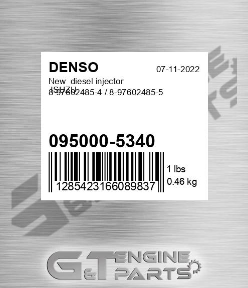 095000-5340 New diesel injector ISUZU 8-97602485-4 / 8-97602485-5