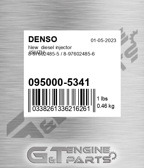 095000-5341 New diesel injector ISUZU 8-97602485-5 / 8-97602485-6