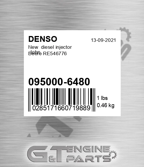 095000-6480 New diesel injector John Deere RE546776