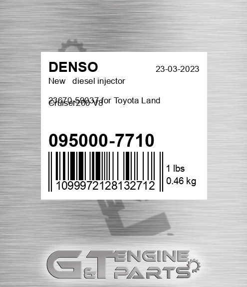 095000-7710 New diesel injector 23670-59037 for Toyota Land Cruiser200 V8