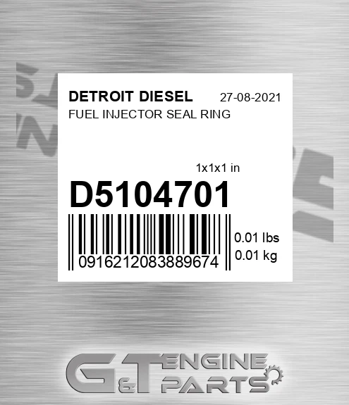 d5104701 FUEL INJECTOR SEAL RING