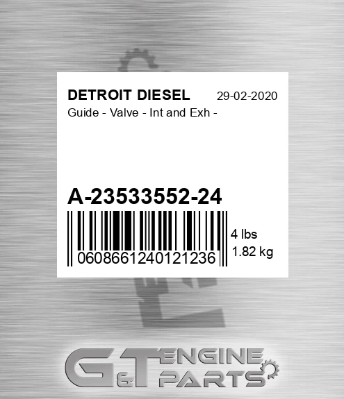 A-23533552-24 Guide - Valve - Int and Exh -