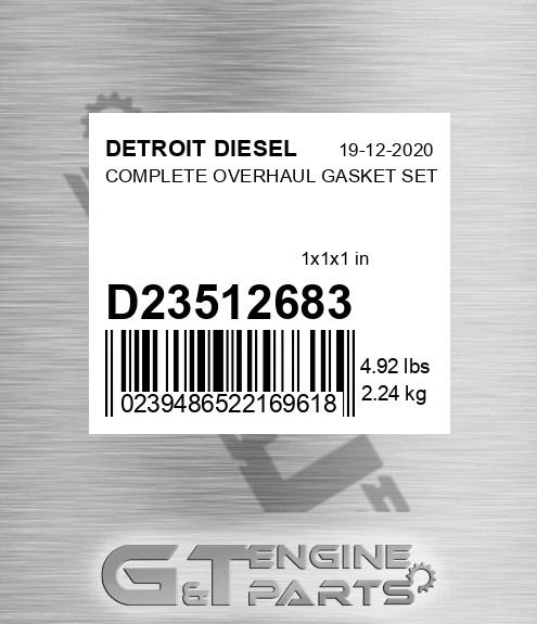 D23512683 COMPLETE OVERHAUL GASKET SET