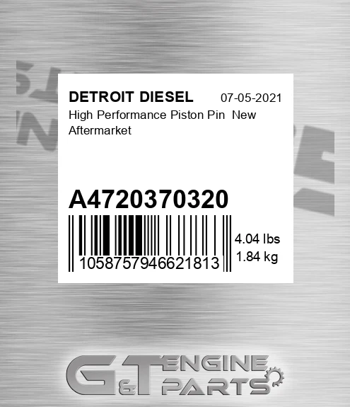 A4720370320 High Performance Piston Pin New Aftermarket