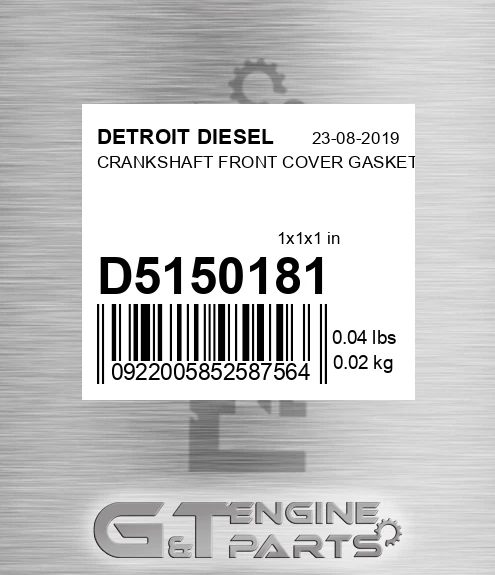 D5150181 CRANKSHAFT FRONT COVER GASKET