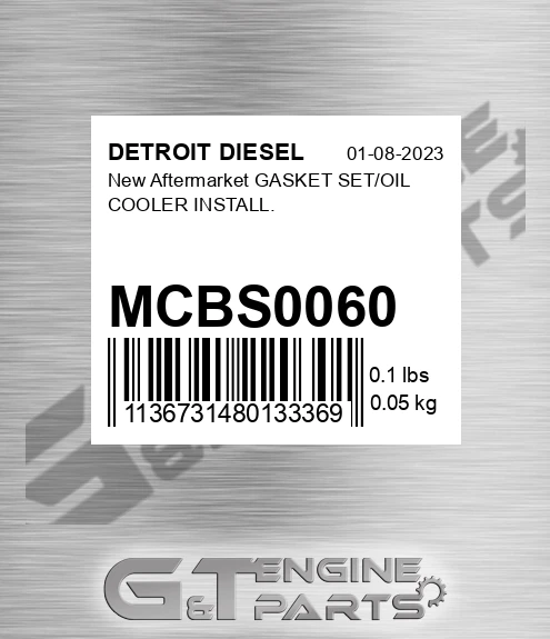 MCBS0060 New Aftermarket GASKET SET/OIL COOLER INSTALL.