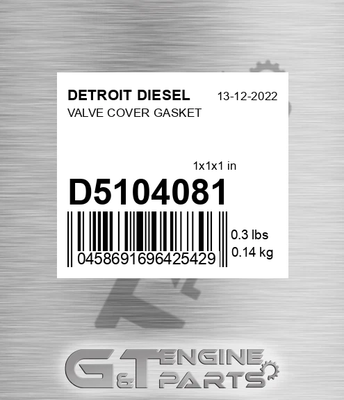 D5104081 VALVE COVER GASKET