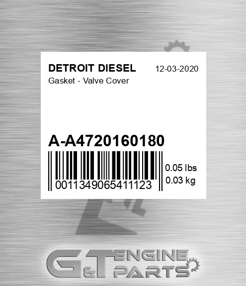 A-A4720160180 Gasket - Valve Cover