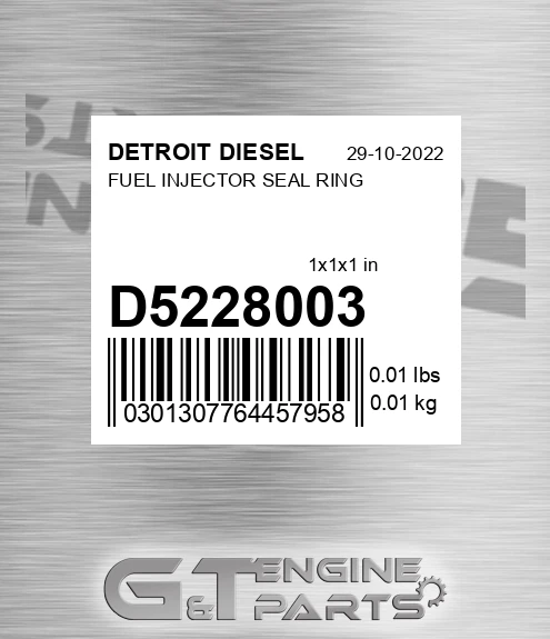 D5228003 FUEL INJECTOR SEAL RING
