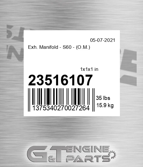 23516107 Exh. Manifold - S60 - O.M.