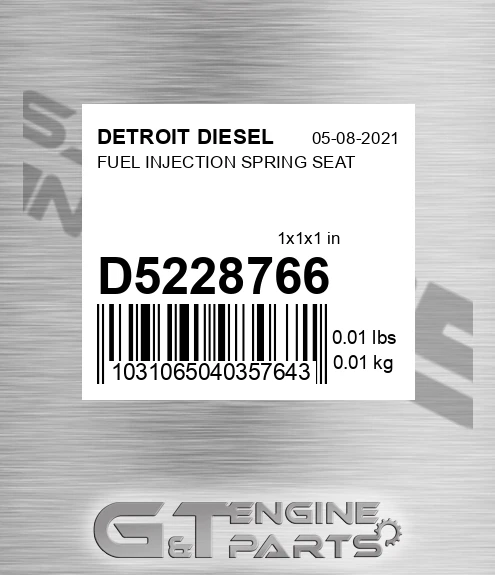 d5228766 FUEL INJECTION SPRING SEAT