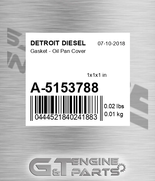 A-5153788 Gasket - Oil Pan Cover