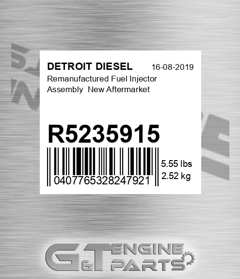 R5235915 Remanufactured Fuel Injector Assembly New Aftermarket