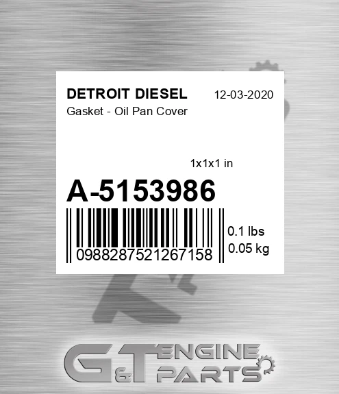 A-5153986 Gasket - Oil Pan Cover