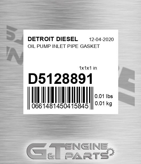 D5128891 OIL PUMP INLET PIPE GASKET