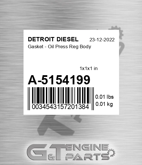 A-5154199 Gasket - Oil Press Reg Body
