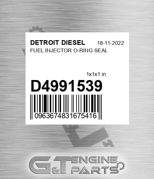 D4991539 FUEL INJECTOR O-RING SEAL