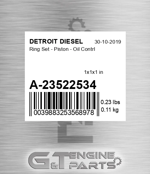 A-23522534 Ring Set - Piston - Oil Contrl
