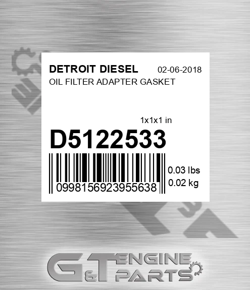 D5122533 OIL FILTER ADAPTER GASKET