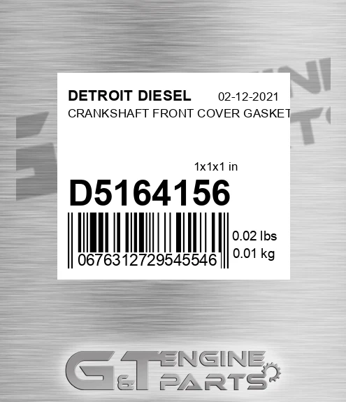 D5164156 CRANKSHAFT FRONT COVER GASKET