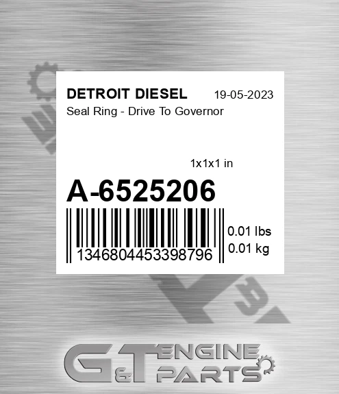 A-6525206 Seal Ring - Drive To Governor