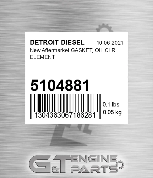 5104881 Gasket - Oil Cooler Element