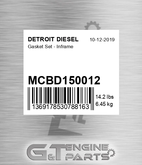 MCBD150012 Gasket Set - Inframe