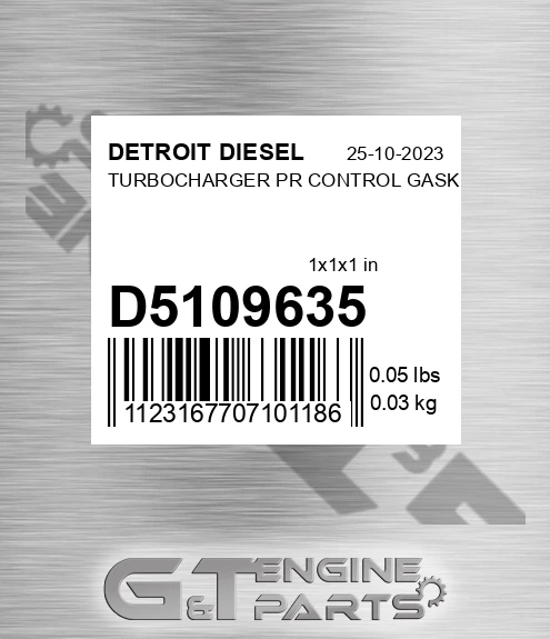 D5109635 TURBOCHARGER PR CONTROL GASKET